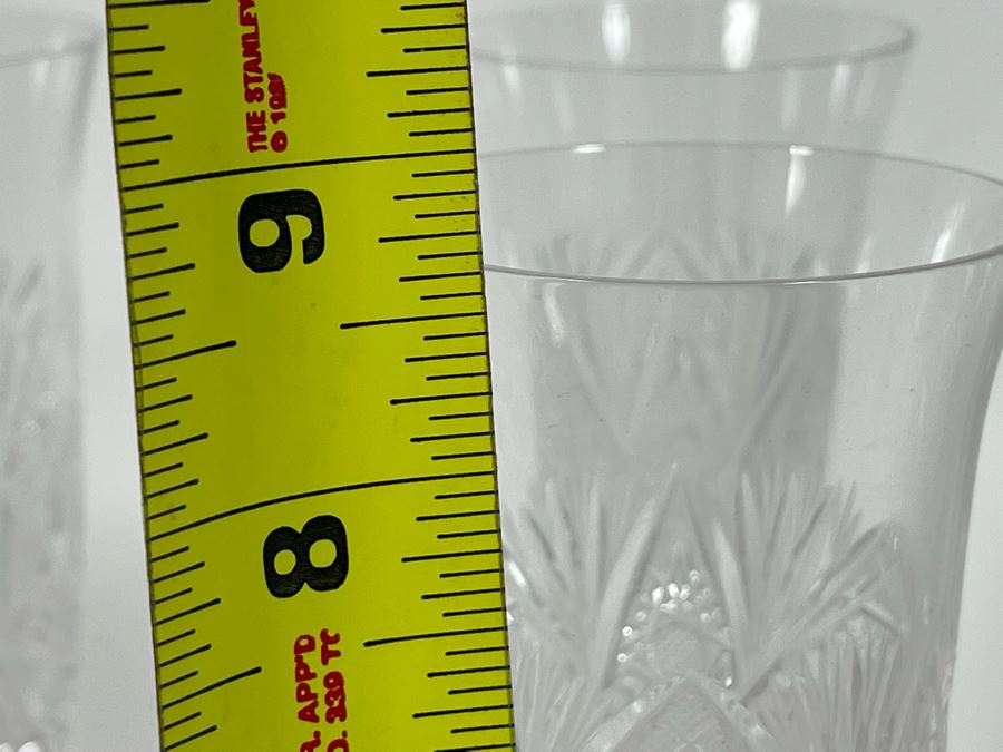 (6) Cut Crystal Stemware Champagne Flutes 8 5/8 [Photo 9]