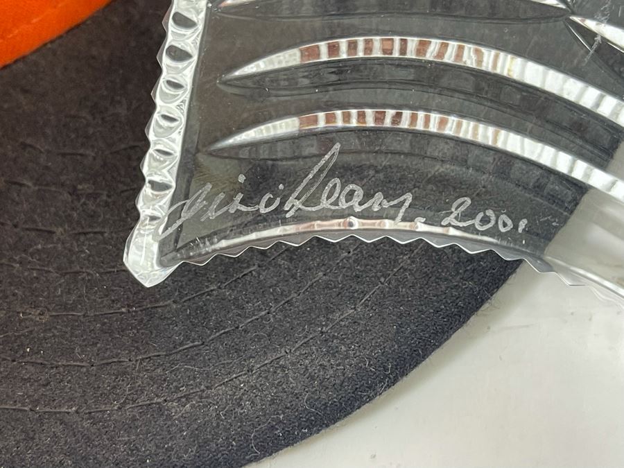 Waterford Crystal Wedding Cake Knife & Server Set, Pair Of Waterford US Flag Paperweight And Waterford Business Card Holder [Photo 11]