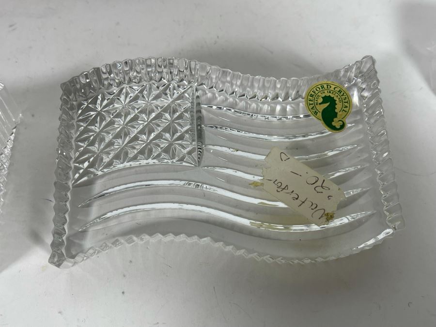 Waterford Crystal Wedding Cake Knife & Server Set, Pair Of Waterford US Flag Paperweight And Waterford Business Card Holder [Photo 10]