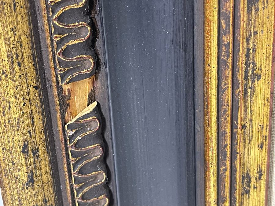 Original Mid-Century Abstract Harbor Wharf Painting On Canvas 36 X 24 Signed By Calderon Framed  [Photo 11]