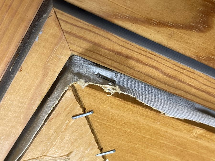 Original Mid-Century Abstract Harbor Wharf Painting On Canvas 36 X 24 Signed By Calderon Framed  [Photo 13]