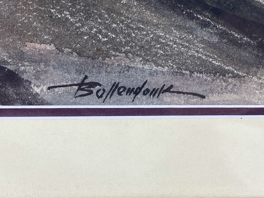 Original Walter Bollendonk (1897-1977) Ocean Watercolor Painting On Paper 28 X 16 Signed Bollendonk Framed 36 X 24 [Photo 12]