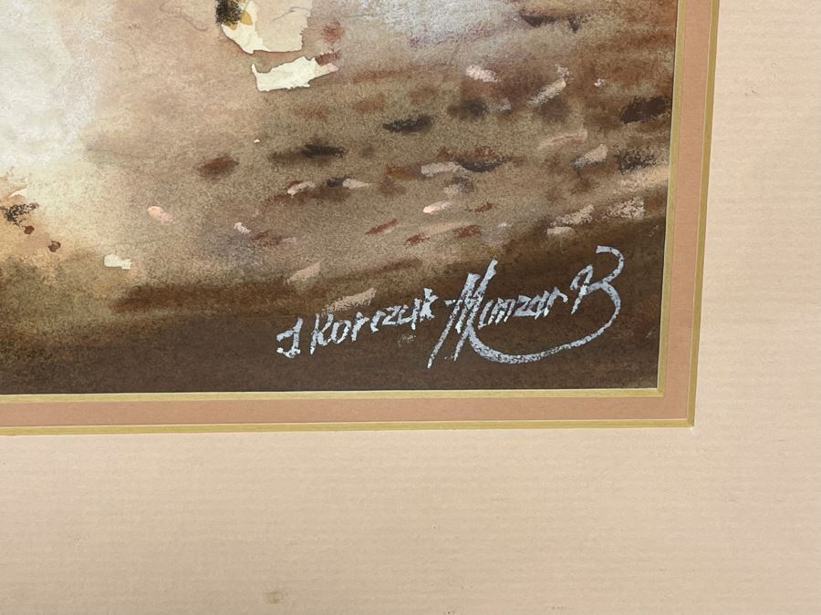 Original Signed Watercolor Painting 13.5 X 10 Running Horses Painting Signed And Framed 21 X 18 [Photo 11]