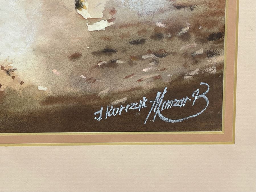 Original Signed Watercolor Painting 13.5 X 10 Running Horses Painting Signed And Framed 21 X 18 [Photo 12]