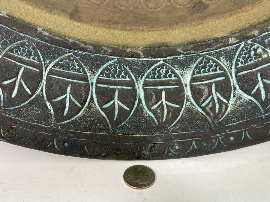 Hammered Brass Charger Plate Wall Decor From India 23.5R [Photo 4]
