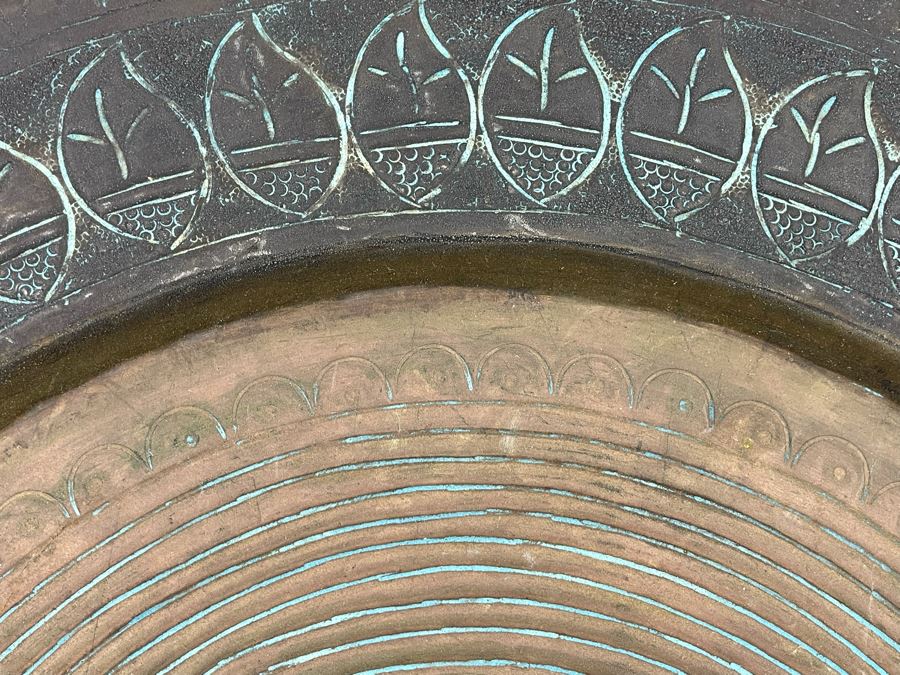 Hammered Brass Charger Plate Wall Decor From India 23.5R [Photo 6]