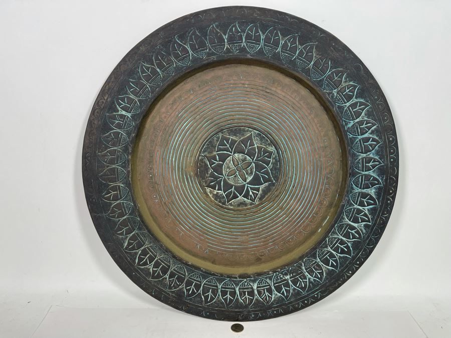 Hammered Brass Charger Plate Wall Decor From India 23.5R [Photo 2]