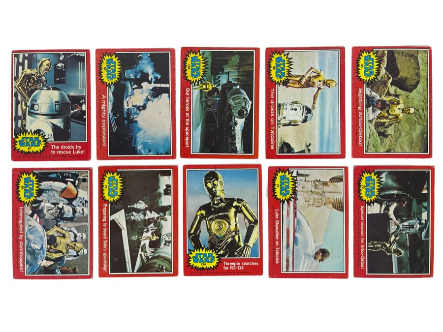 (10) Vintage 1977 Original Star Wars Trading Cards