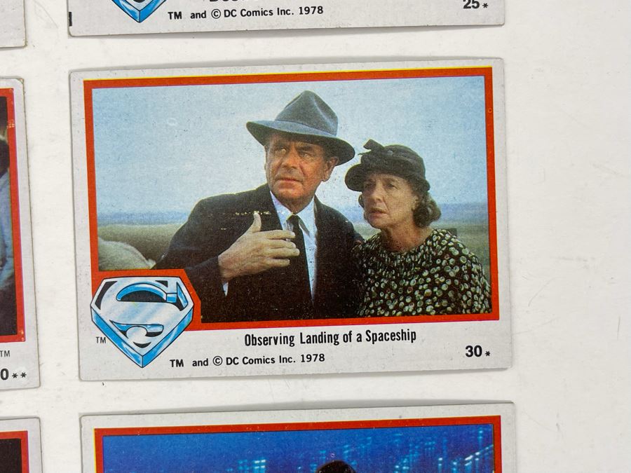 (10) Vintage 1978 Superman The Movie With Christopher Reeve Trading Cards