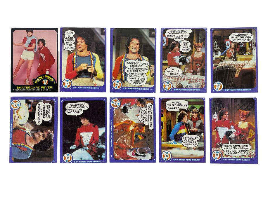 (10) Vintage 1978 Mark & Mindy Robin Williams Trading Cards