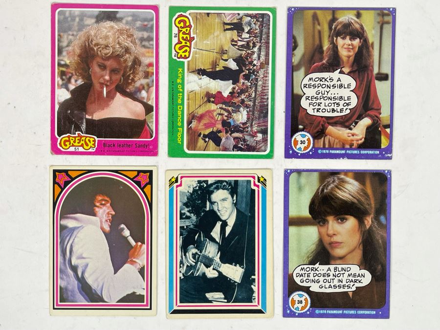 (2) Vintage 1978 Grease, (2) 1978 Mork & Mindy And (2) 1978 Elvis Trading Cards [Photo 2]