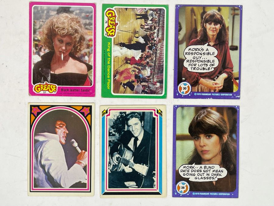 (2) Vintage 1978 Grease, (2) 1978 Mork & Mindy And (2) 1978 Elvis Trading Cards [Photo 3]