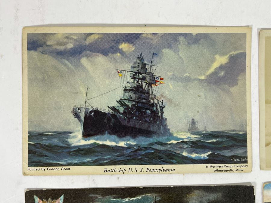 Collection Of (8) Vintage Naval Ship Wartime Postcards Some Postmarked With Stamps And Writing - See Photos [Photo 6]