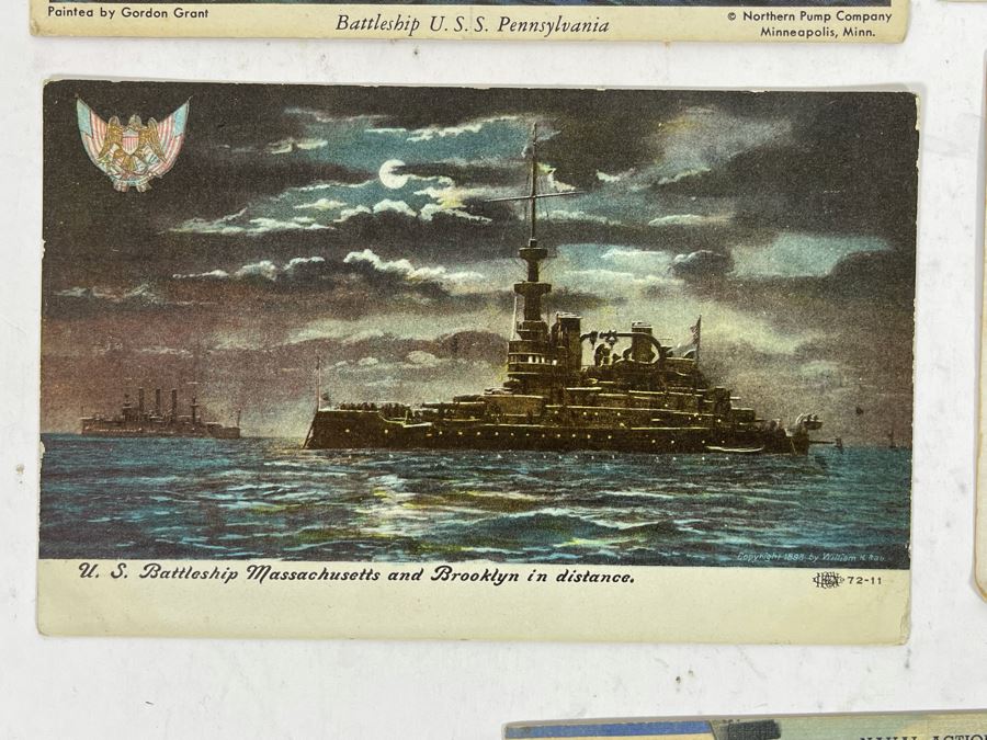 Collection Of (8) Vintage Naval Ship Wartime Postcards Some Postmarked With Stamps And Writing - See Photos [Photo 13]
