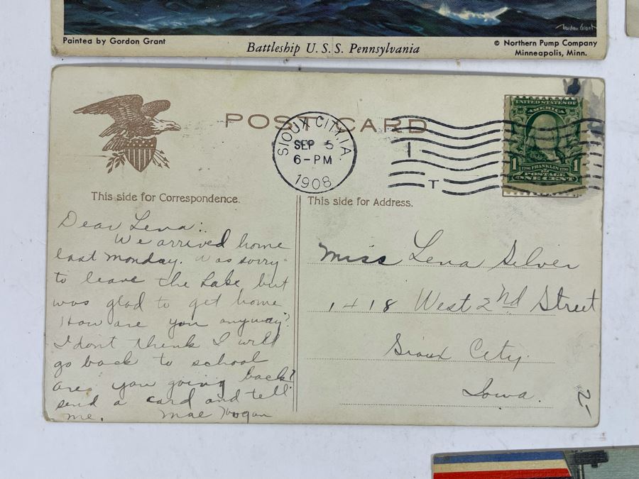 Collection Of (8) Vintage Naval Ship Wartime Postcards Some Postmarked With Stamps And Writing - See Photos [Photo 3]