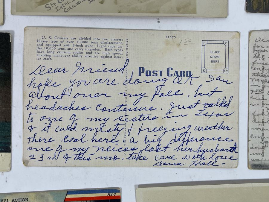 Collection Of (8) Vintage Naval Ship Wartime Postcards Some Postmarked With Stamps And Writing - See Photos [Photo 12]