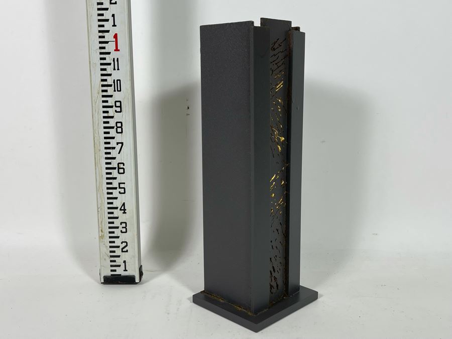 Laser Cut Metal Sculptural Light Table Lamp By Artist Karen Dugan 4W X 4D X 12.5H [Photo 6]