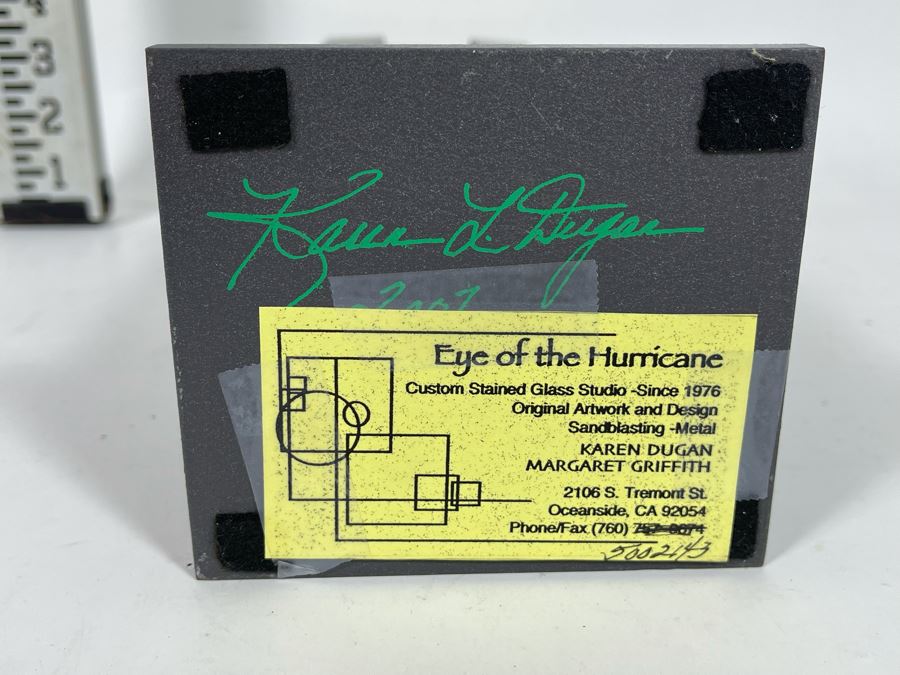 Laser Cut Metal Sculptural Light Table Lamp By Artist Karen Dugan 4W X 4D X 12.5H [Photo 9]