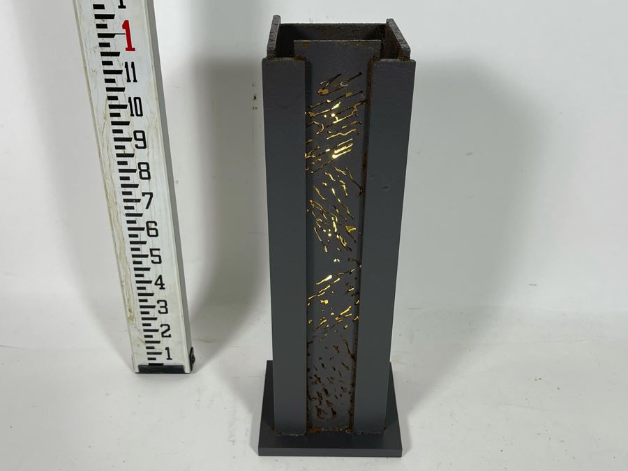 Laser Cut Metal Sculptural Light Table Lamp By Artist Karen Dugan 4W X 4D X 12.5H [Photo 4]