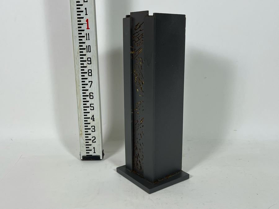 Laser Cut Metal Sculptural Light Table Lamp By Artist Karen Dugan 4W X 4D X 12.5H [Photo 8]