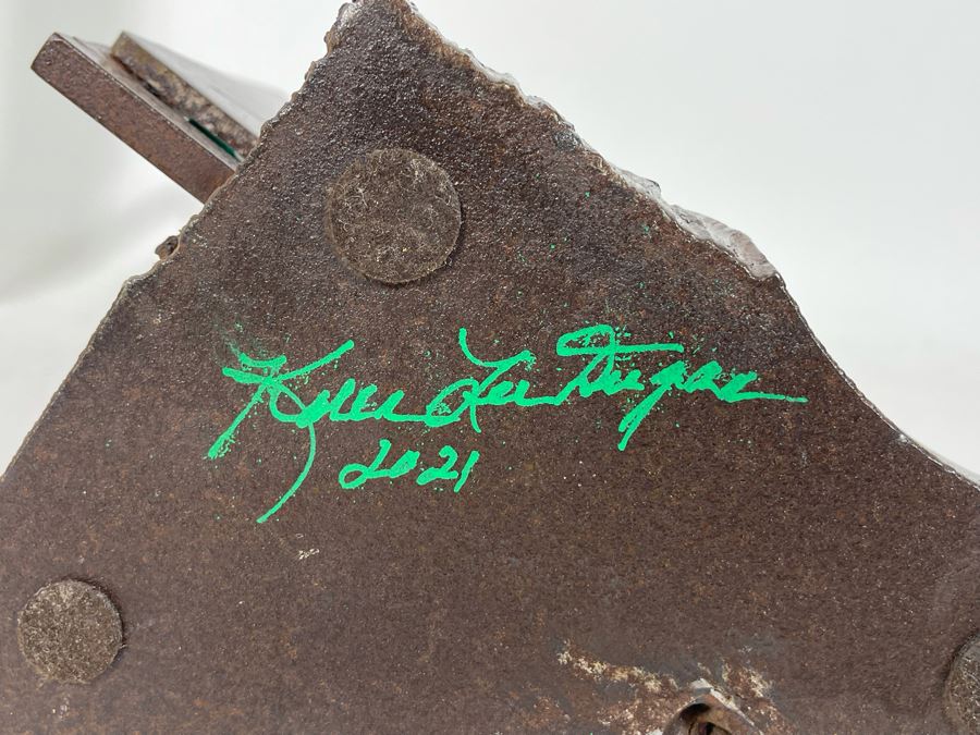 Metal And Glass Sculptural Light Table Lamp By Artist Karen Dugan 11W X 6D X 11.5H [Photo 11]