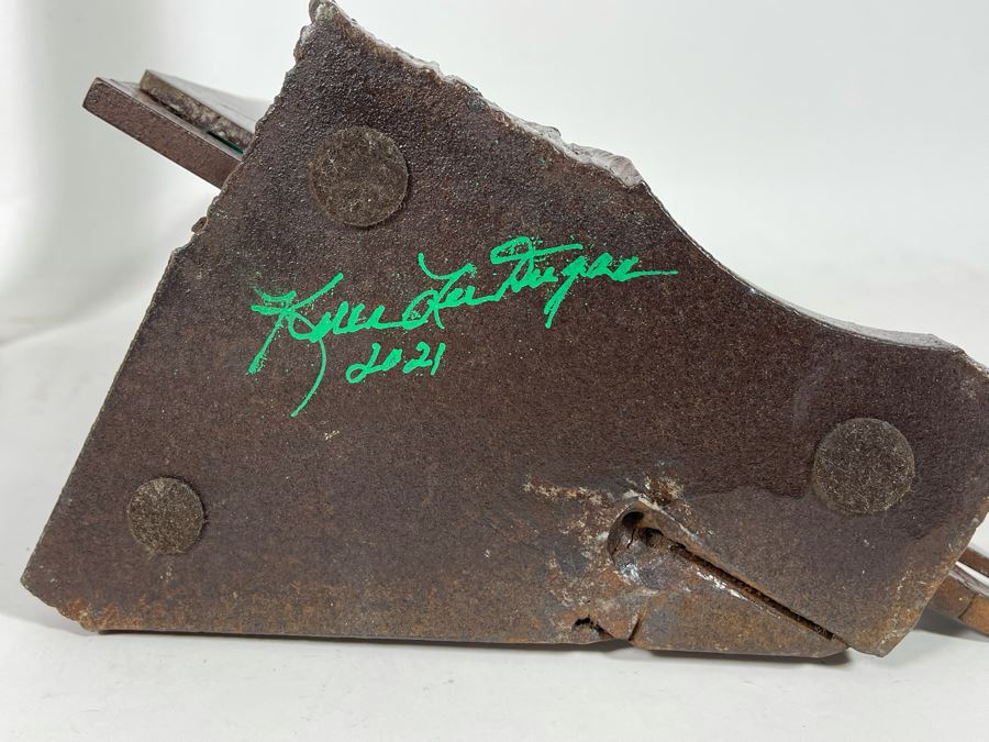 Metal And Glass Sculptural Light Table Lamp By Artist Karen Dugan 11W X 6D X 11.5H [Photo 10]