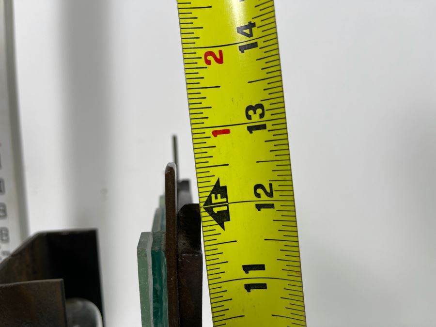 Leaning Metal And Glass Sculptural Light Table Lamp By Artist Karen Dugan 8.5W X 6D X 13H [Photo 12]