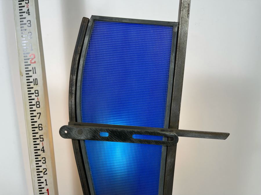 Metal And Blue Glass Sculptural Light Table Lamp By Artist Karen Dugan 14W X 7D X 32H [Photo 6]