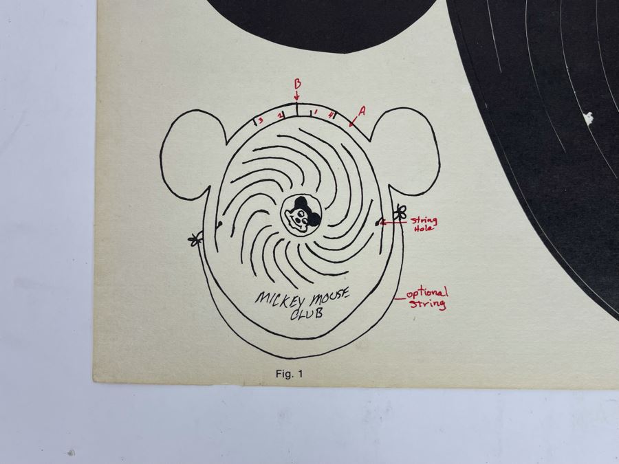 Pair Of Vintage Walt Disney Productions Mickey Mouse Club Paper Ear Hats Unused 18 X 12 [Photo 17]