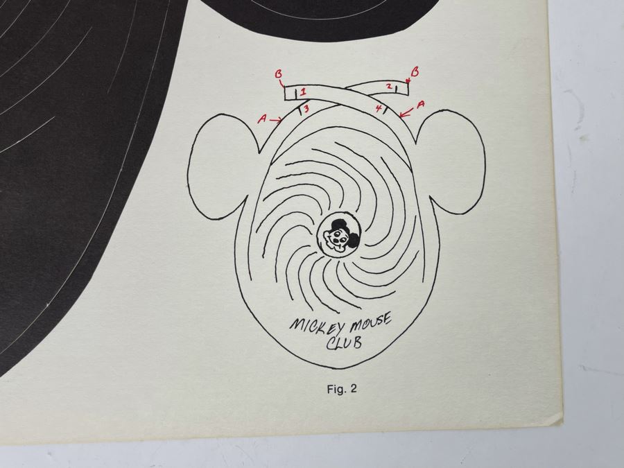 Pair Of Vintage Walt Disney Productions Mickey Mouse Club Paper Ear Hats Unused 18 X 12 [Photo 8]