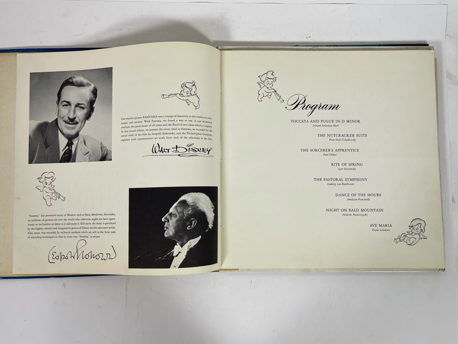 Vintage 1957 Disneyland Fantasia Leopold Stokowski With The Philadelphia Orchestra 2 Album Record Set With Book [Photo 7]