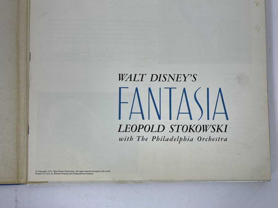 Vintage 1957 Disneyland Fantasia Leopold Stokowski With The Philadelphia Orchestra 2 Album Record Set With Book [Photo 5]