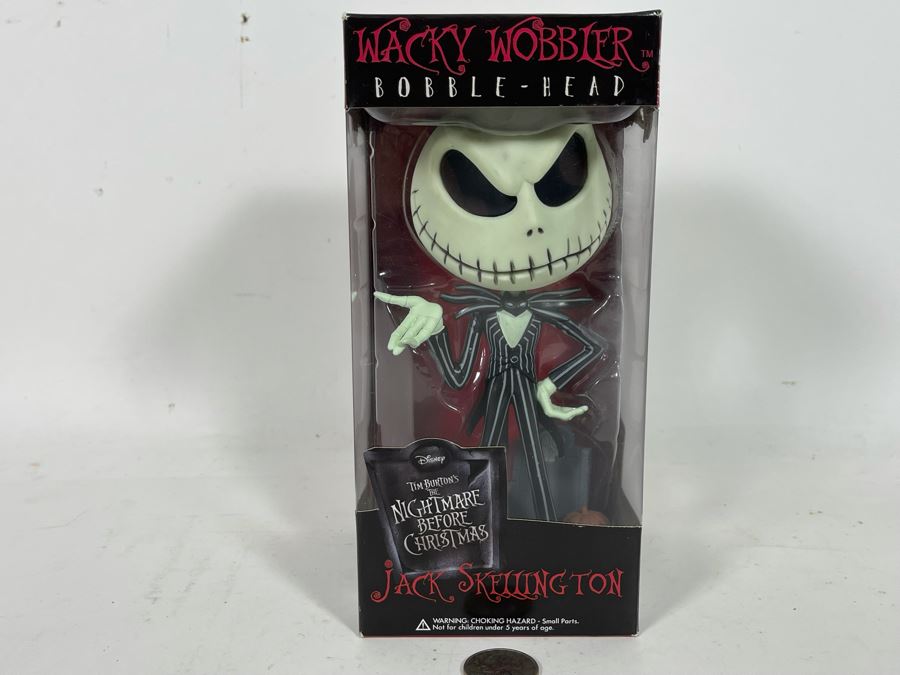 Funko Edward Tim Burton’s The Nightmare Before Christmas Jack Skellington Wacky Wobbler Bobblehead Doll New In Box [Photo 3]