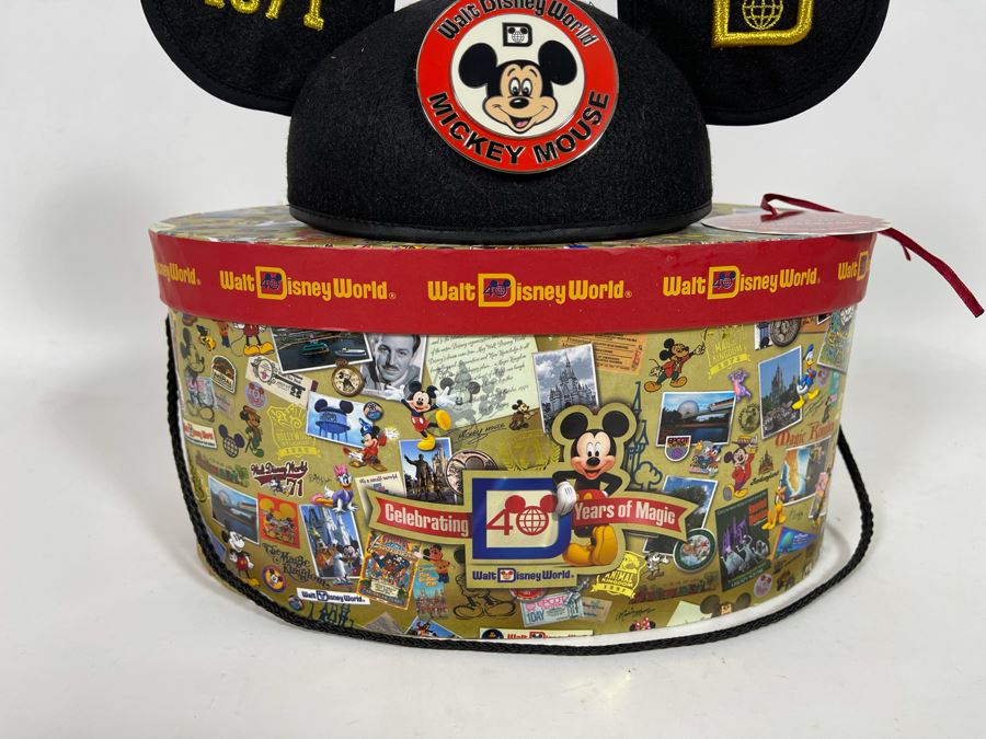 Limited Release Walt Disney World 40 Years Of Magic Mickey Mouse Ears Hat And 3 Vintage Patches With Box [Photo 9]