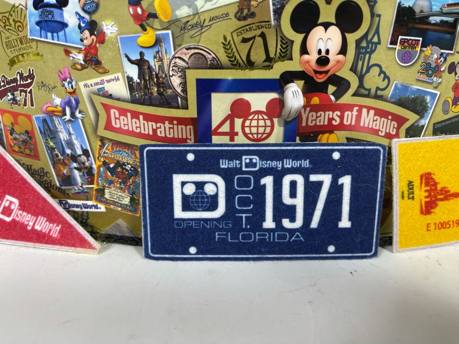 Limited Release Walt Disney World 40 Years Of Magic Mickey Mouse Ears Hat And 3 Vintage Patches With Box [Photo 7]