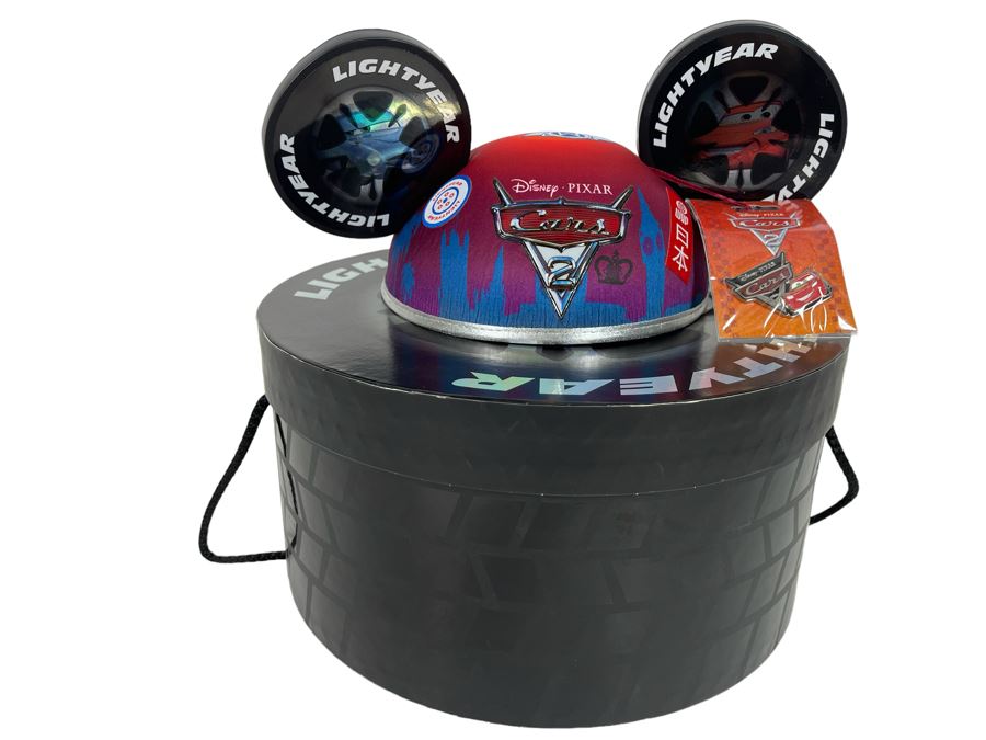 Limited Edition Disney Pixar Cars 2 Mickey Mouse Ears Hat And Pin With Box Limited To 1,000 [Photo 1]