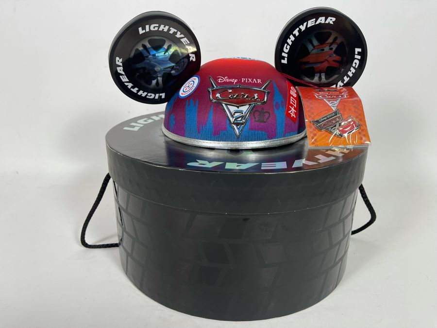Limited Edition Disney Pixar Cars 2 Mickey Mouse Ears Hat And Pin With Box Limited To 1,000 [Photo 3]