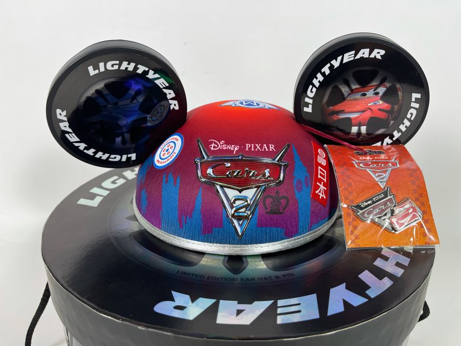 Limited Edition Disney Pixar Cars 2 Mickey Mouse Ears Hat And Pin With Box Limited To 1,000 [Photo 4]