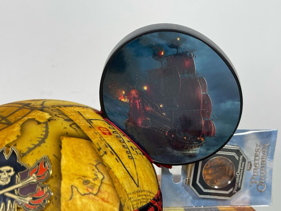 Limited Edition Disneyland Pirates Of The Caribbean On Stranger Tides Mickey Mouse Ears Hat And Pin With Box Limited To 1,000 [Photo 6]