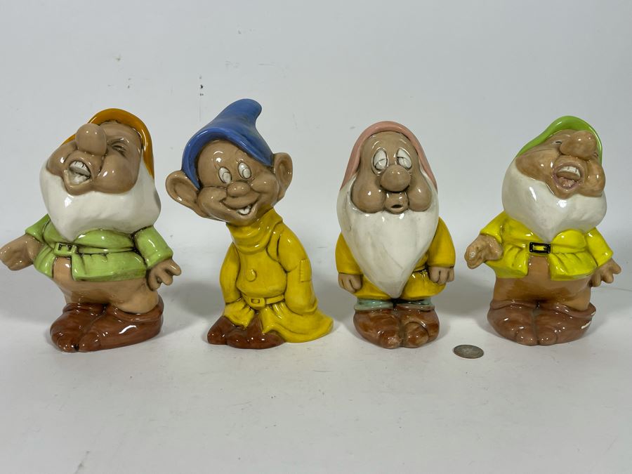 Vintage Collection Of Four Walt Disney Figurines From Snow White And The Seven Dwarfs [Photo 3]