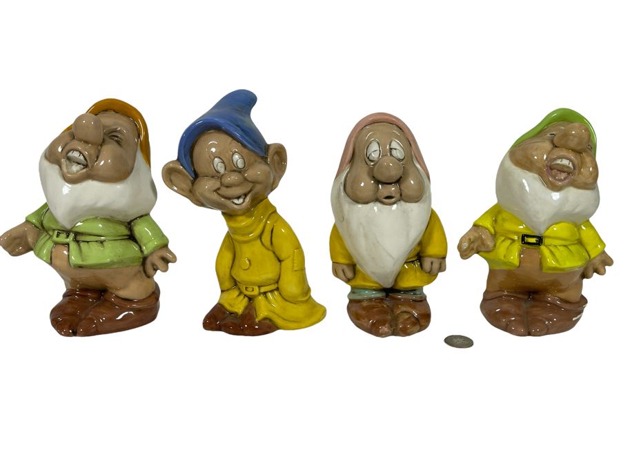 Vintage Collection Of Four Walt Disney Figurines From Snow White And The Seven Dwarfs [Photo 1]