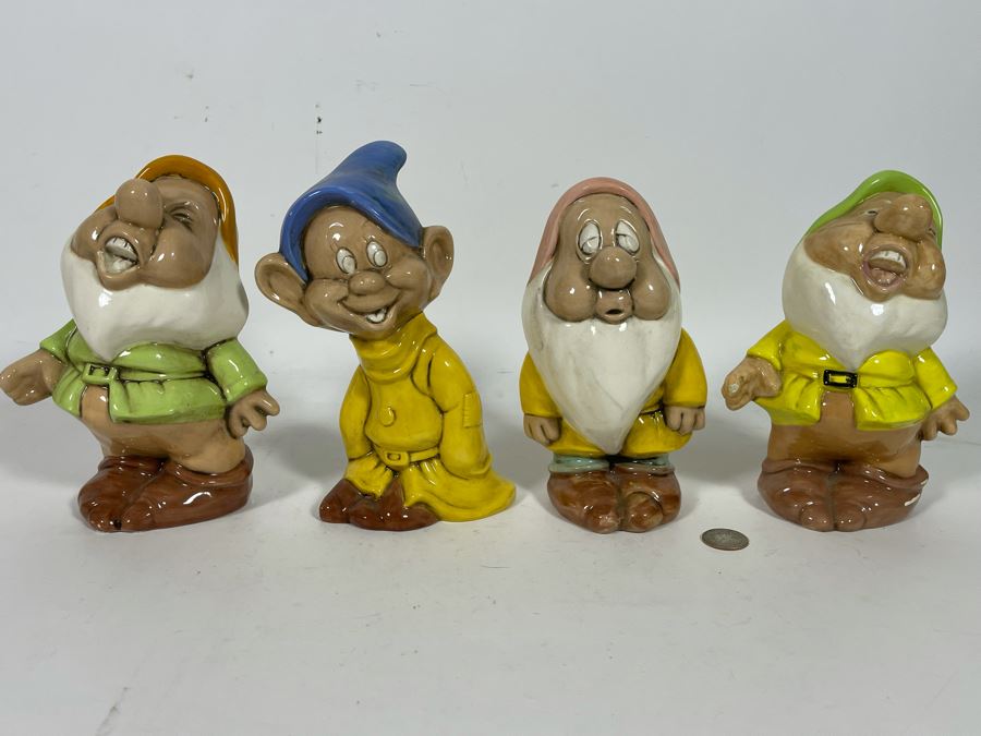 Vintage Collection Of Four Walt Disney Figurines From Snow White And The Seven Dwarfs [Photo 2]