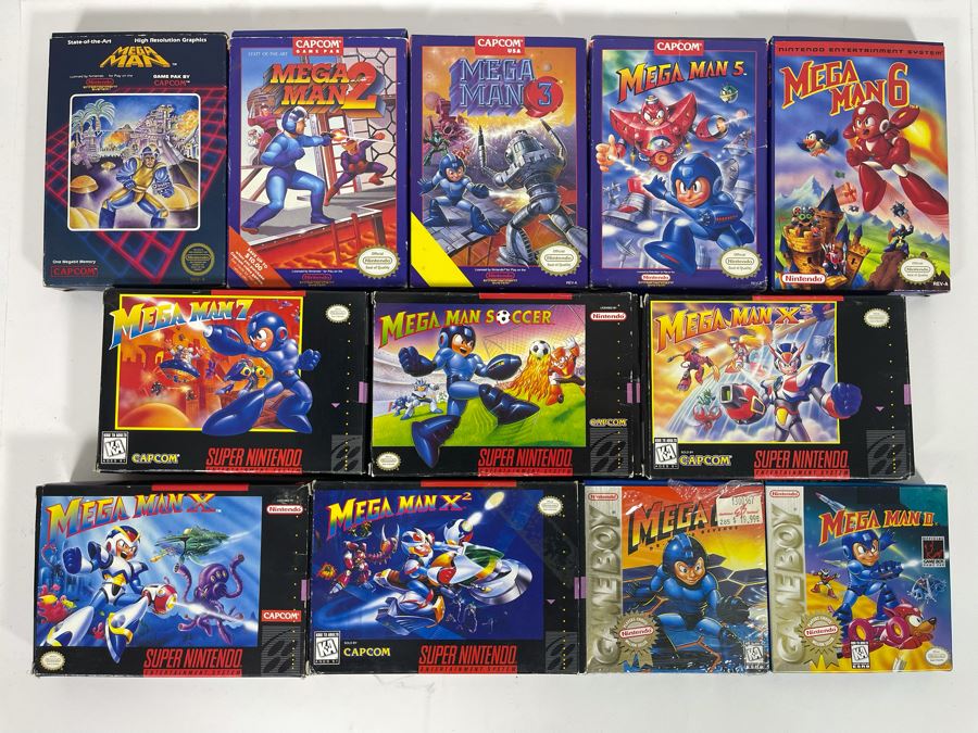 Capcom Mega Man Nintendo Video Game BOXES ONLY (No Game Cartridges) [Photo 1]