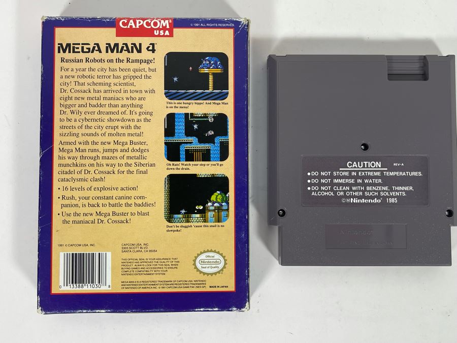 Capcom Mega Man 4 Nintendo Video Game Cartridge With Box [Photo 3]
