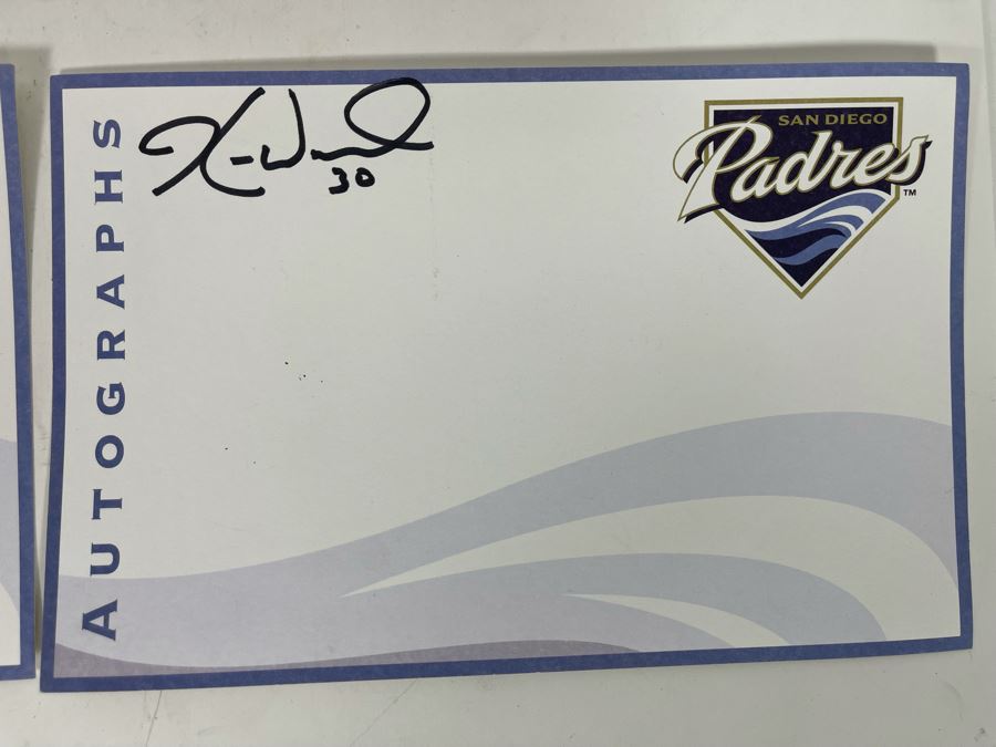 San Diego Padres Lot Includes (2) Glenn Hoffman 3rd Base Coach #47 (Brother Of Trevor Hoffman) Signatures, (2) Kevin Ward #30 Signatures And Trevor Hoffman Photo [Photo 7]