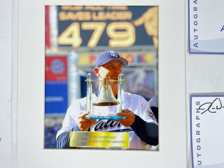 San Diego Padres Lot Includes (2) Glenn Hoffman 3rd Base Coach #47 (Brother Of Trevor Hoffman) Signatures, (2) Kevin Ward #30 Signatures And Trevor Hoffman Photo [Photo 3]