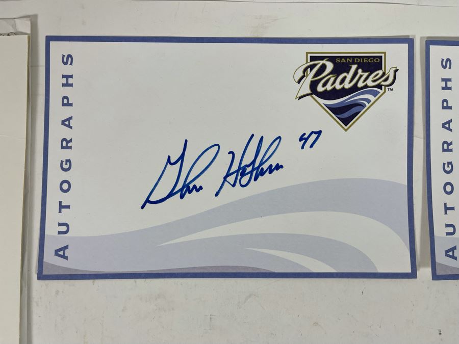 San Diego Padres Lot Includes (2) Glenn Hoffman 3rd Base Coach #47 (Brother Of Trevor Hoffman) Signatures, (2) Kevin Ward #30 Signatures And Trevor Hoffman Photo [Photo 4]