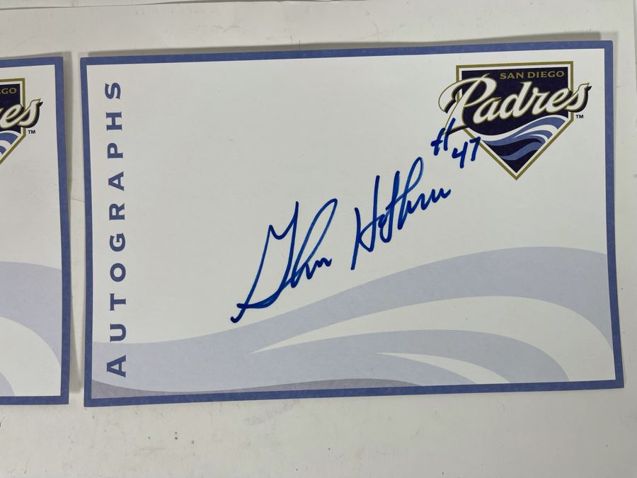 San Diego Padres Lot Includes (2) Glenn Hoffman 3rd Base Coach #47 (Brother Of Trevor Hoffman) Signatures, (2) Kevin Ward #30 Signatures And Trevor Hoffman Photo [Photo 5]
