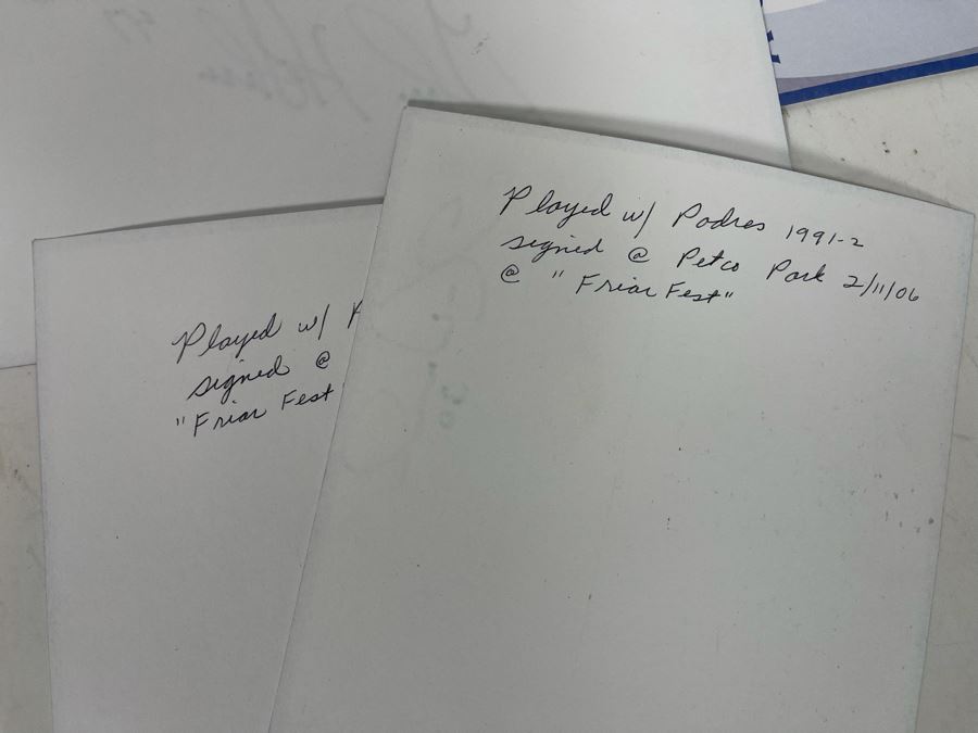 San Diego Padres Lot Includes (2) Glenn Hoffman 3rd Base Coach #47 (Brother Of Trevor Hoffman) Signatures, (2) Kevin Ward #30 Signatures And Trevor Hoffman Photo [Photo 9]