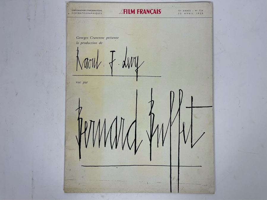 1958 Cannes Film Festival Program Illustrated By Bernard Buffet 9.5 X 12 [Photo 2]